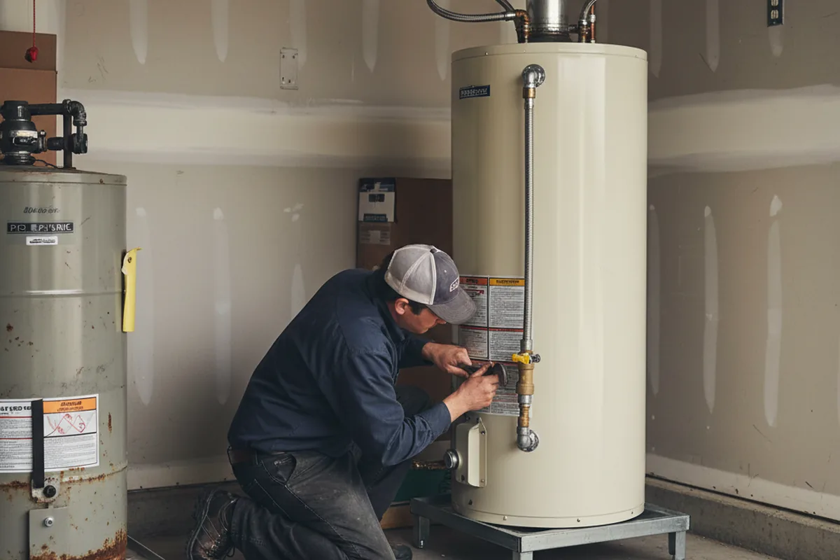 Water heater and shutoff valve replacement in Astoria
