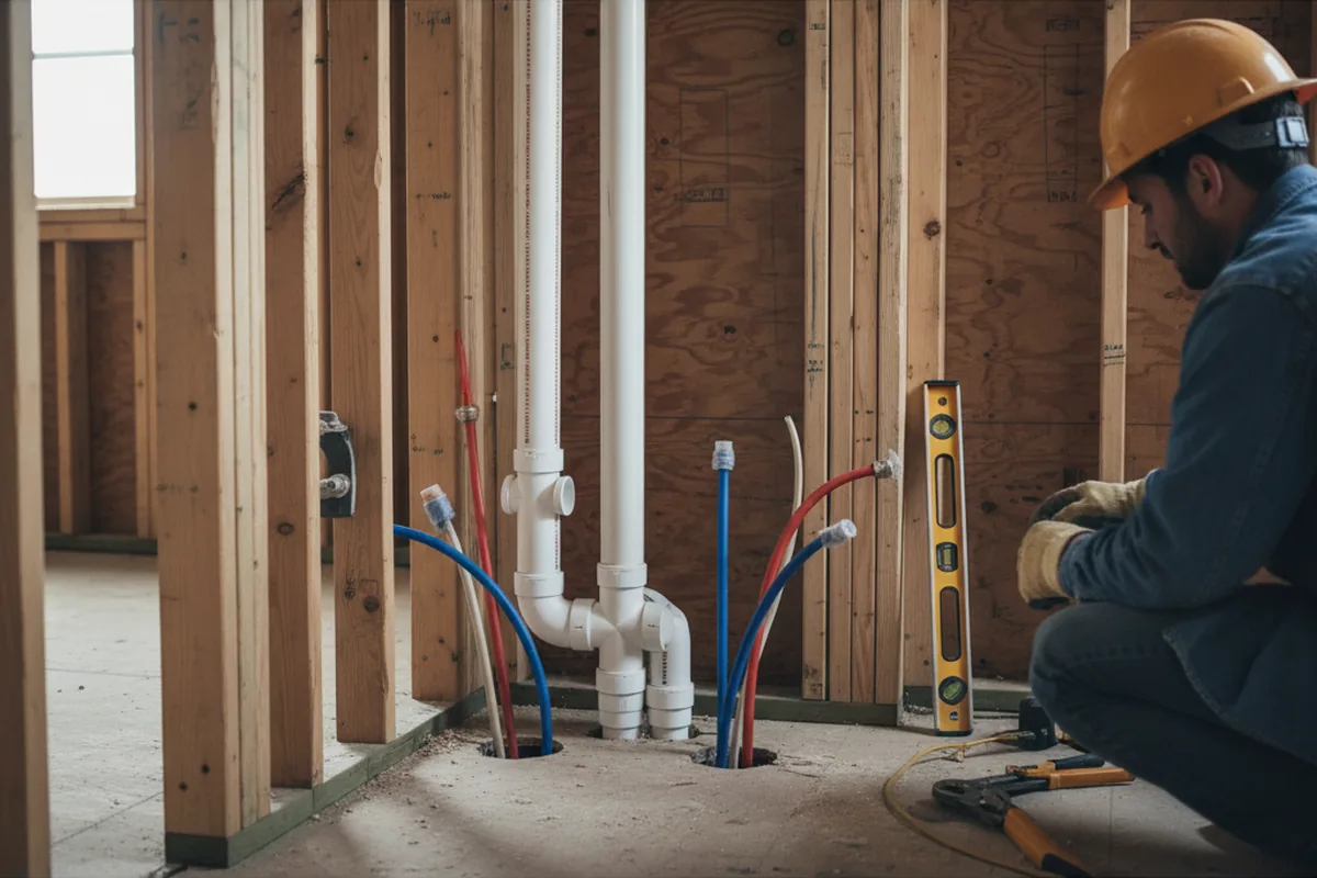 Drain and supply rough-in during Garbage Disposal Repair in Astoria